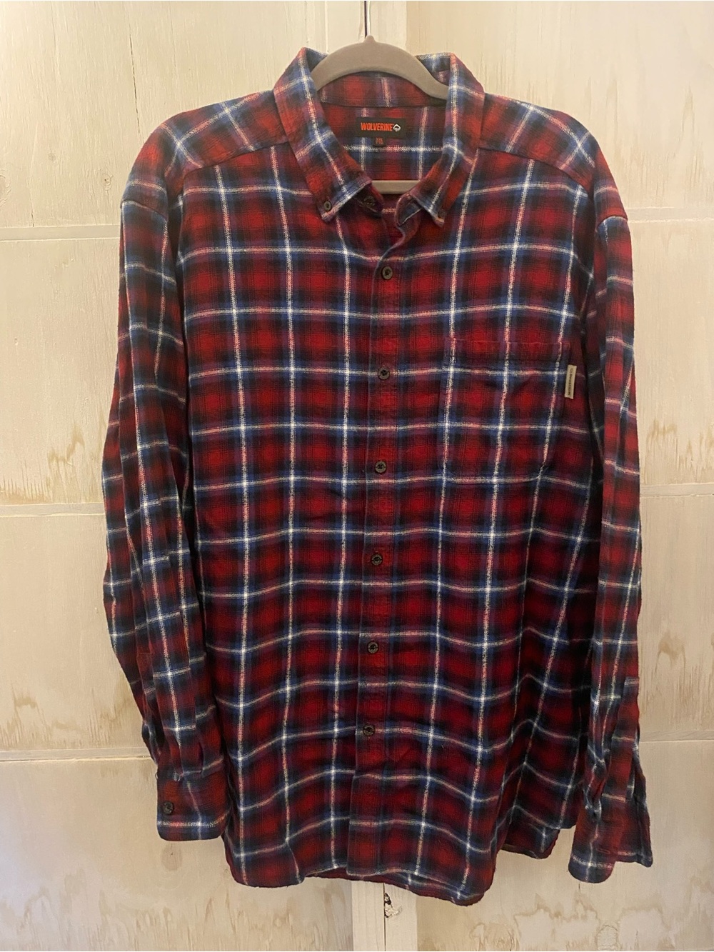 Wolverine Red and Blue Plaid Button-Down Shirt